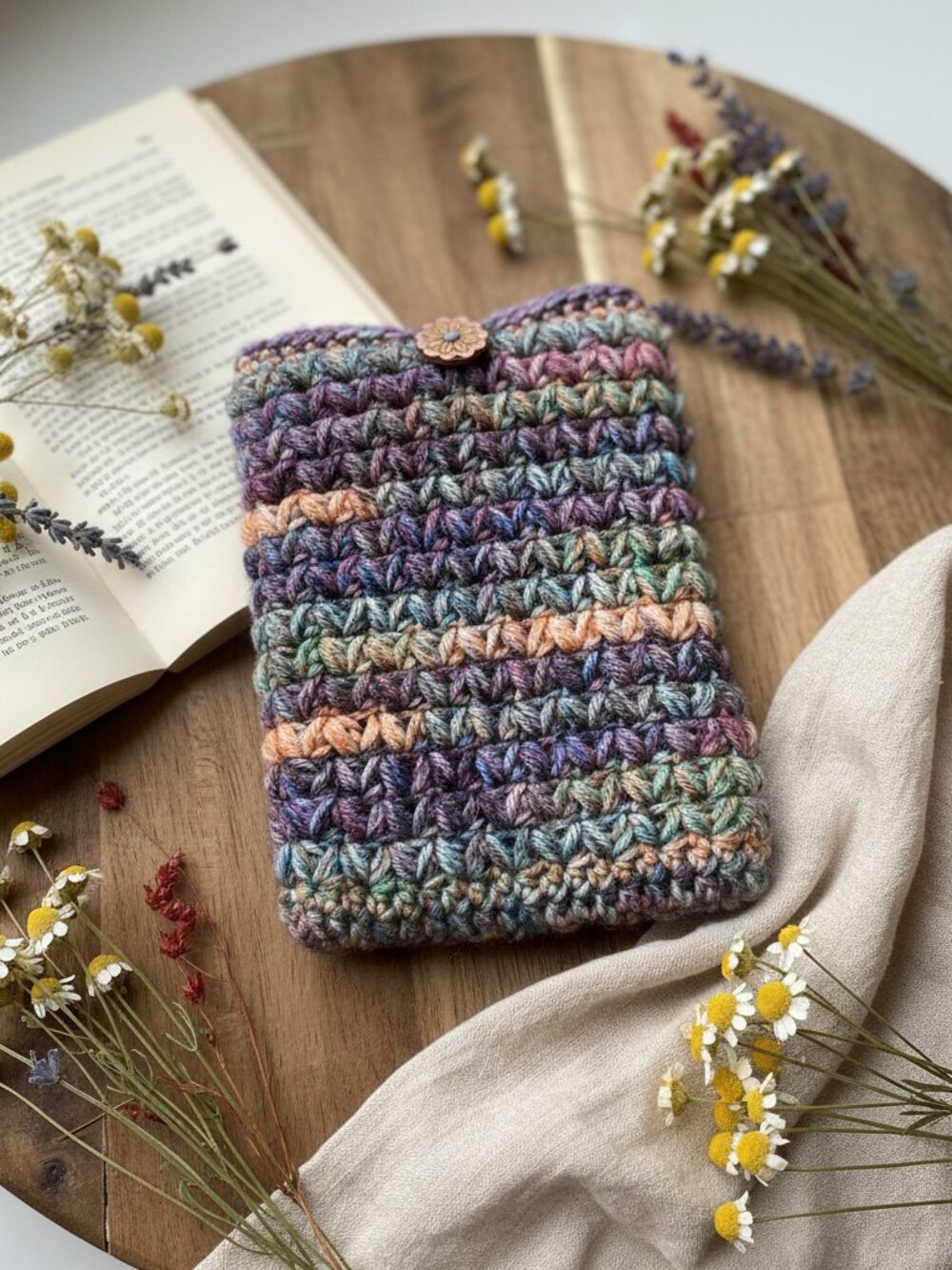 Kindle Paperwhite Sleeve — Fae Hollow Crochet E-Reader & Paperback Book Cover